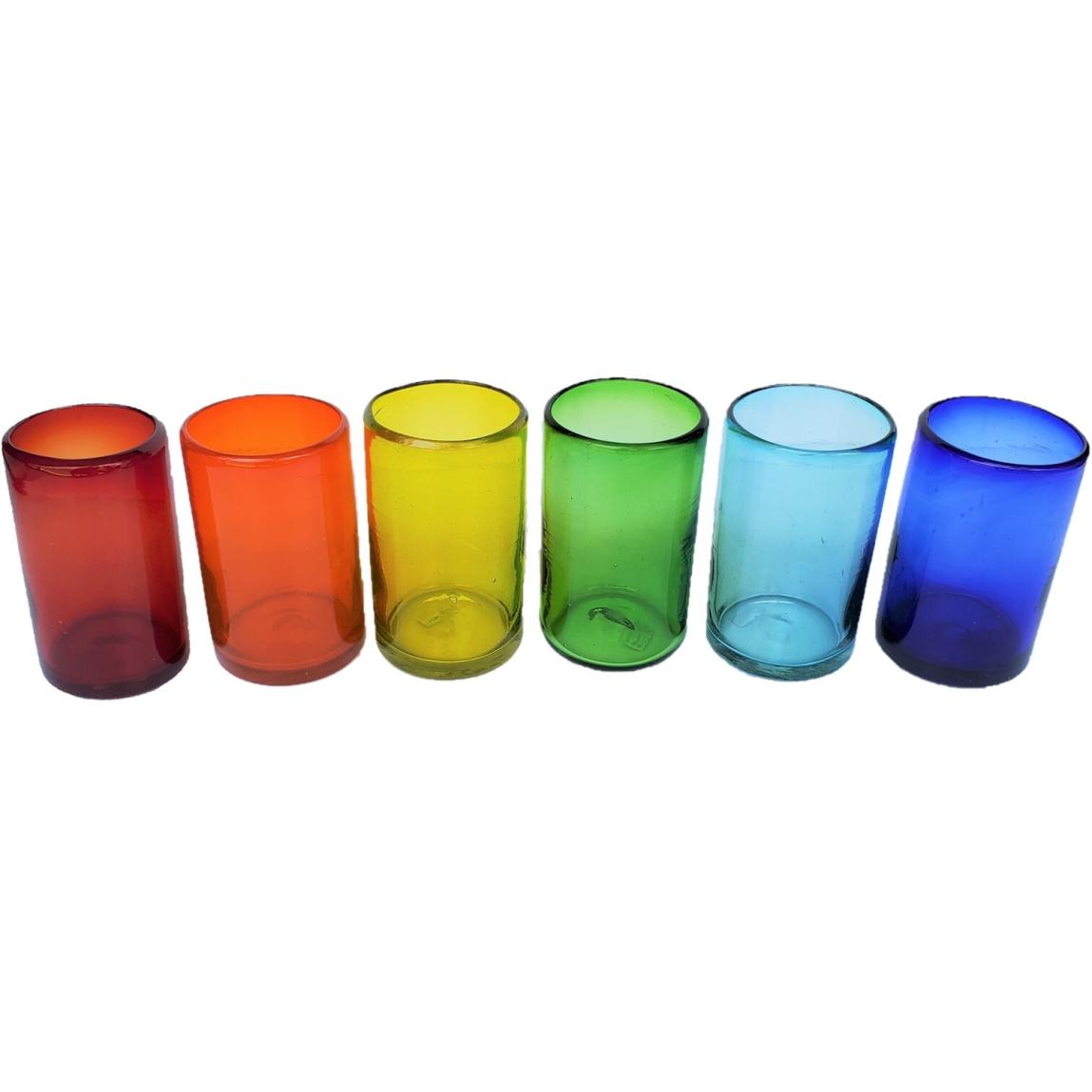 Novedades / vasos grandes de colores Arcoris, 14 oz, Vidrio Reciclado, Libre de Plomo y Toxinas / stos artesanales vasos le darn un toque clsico a su bebida favorita.